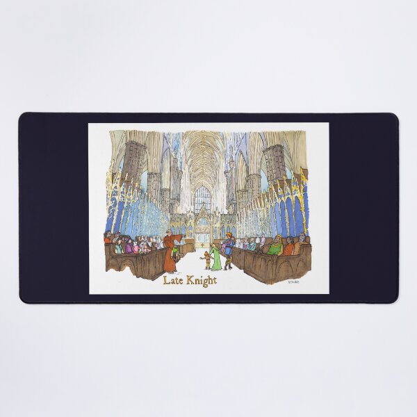 Item preview, Late Knight at Westminster Abbey - Medieval humor poster designed and sold by MNoblestudio.