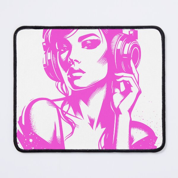 Item preview, Headphoned Beauty in Pink designed and sold by DesignRPrints.