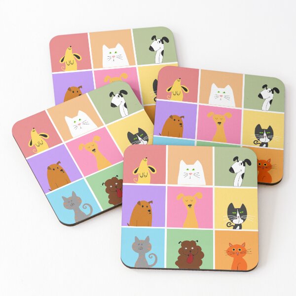 Item preview, Cats and Dogs in colorful squares designed and sold by ArndtDesign.