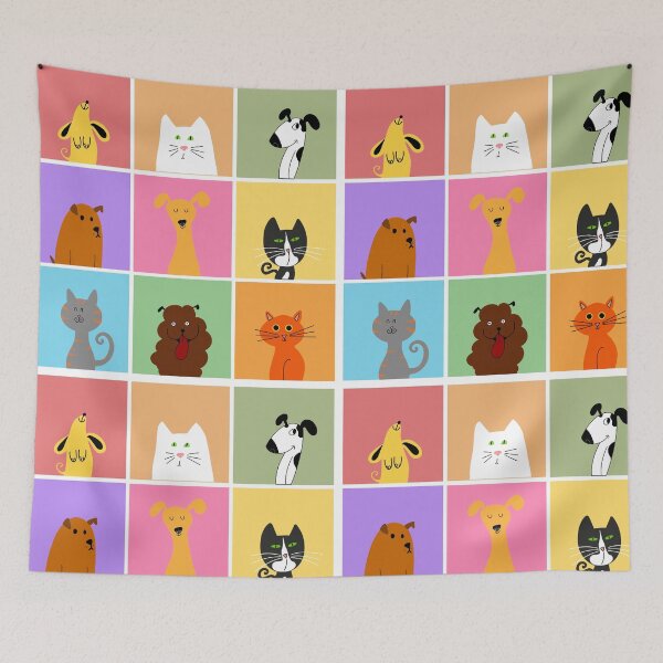 Item preview, Cats and Dogs in colorful squares designed and sold by ArndtDesign.