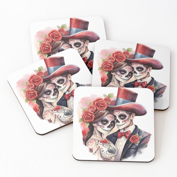 Item preview, Día de los Muertos, La Catrina & Sugar Skulls Couple designed and sold by GiraffeCreative.