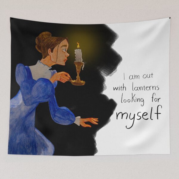 Item preview, Searching for Myself - Emily Dickinson Quote Illustration designed and sold by the little fennec.