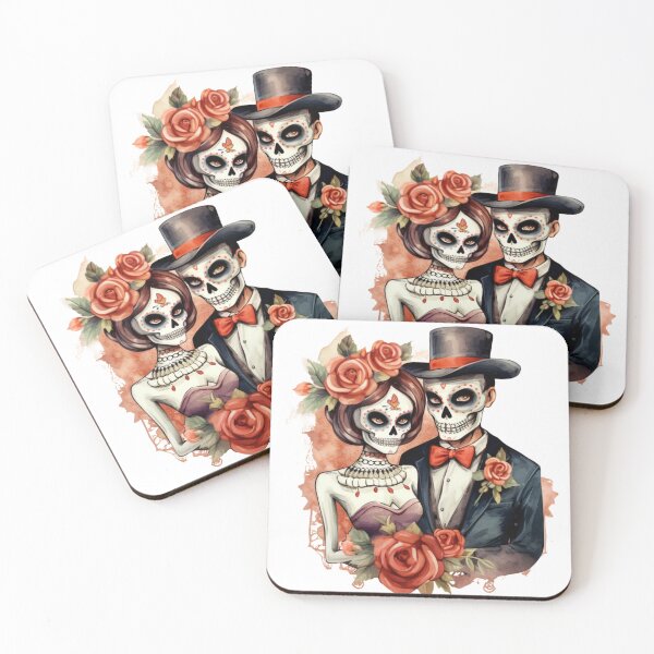 Item preview, Día de los Muertos, La Catrina & Sugar Skulls Couple designed and sold by GiraffeCreative.