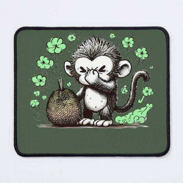 Item preview, Monkey Holding Nose Near Durian - A Funny Reaction to a Strong Smell designed and sold by beyazart.
