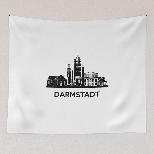 Item preview, Darmstadt Skyline Silhouette Black designed and sold by strixvariaart.