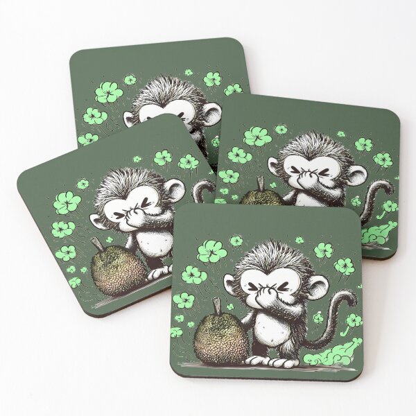 Item preview, Monkey Holding Nose Near Durian - A Funny Reaction to a Strong Smell designed and sold by beyazart.