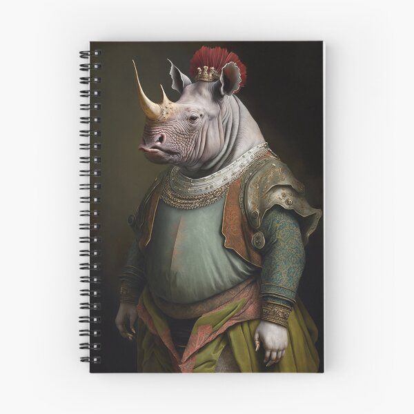 Item preview, Aristocratic Rhino Painting, Funny Animal Portrait designed and sold by CheekyAnimalz.