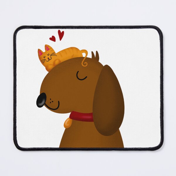 Item preview, dog with sleeping cat on his head designed and sold by ArndtDesign.