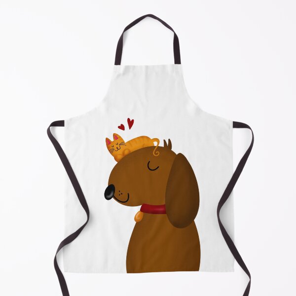 Item preview, dog with sleeping cat on his head designed and sold by ArndtDesign.
