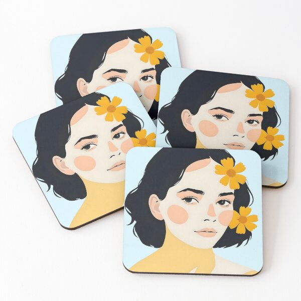 Item preview, Variegated Human, Bohemian Woman Vitiligo Beauty, Self Love Positivity Mindset, Expressions Face Feelings Emotion Illustration, People Portrait Drawing Painting Art Print designed and sold by 83oranges.com.