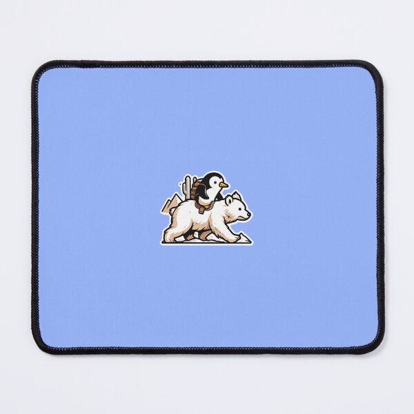 Item preview, Penguin Riding  Polar Bear - Whimsical Arctic Adventure Drawing designed and sold by ArtistPenguin.