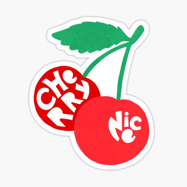 Big Cherry duo with fun pun, 'Cherry Nice', cut-out style Sticker