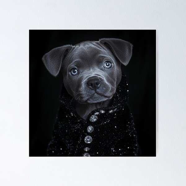 Item preview, Luxe Elegant Black Staffy designed and sold by Nocturne  Paws.