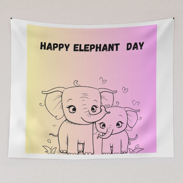 Item preview, Elephant day celebration art designed and sold by Paramita Sen.