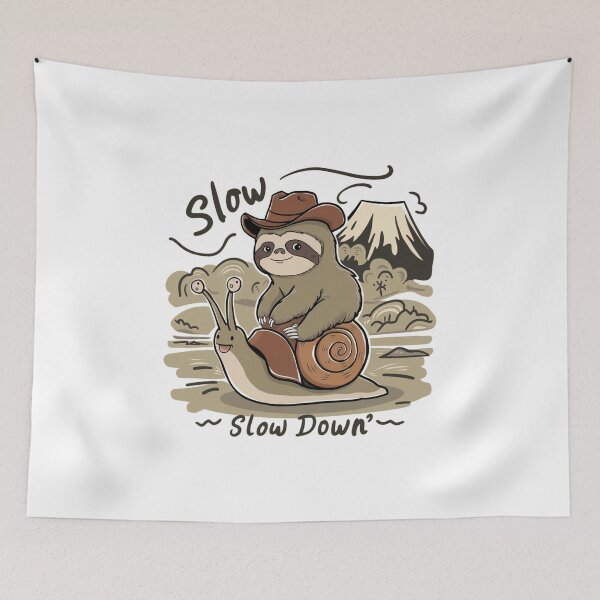 Item preview, slow down cowboy sloth riding snail  designed and sold by bukajart.