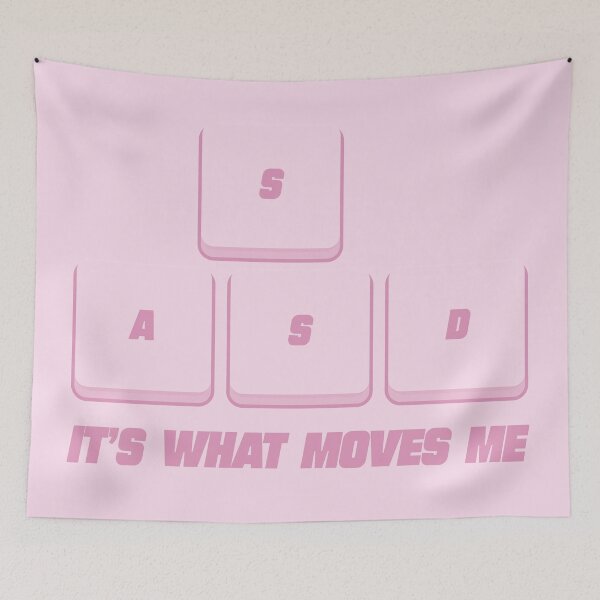 Item preview, (pink) WASD It’s what moves me - PC Gaming Sticker | Keyboard stickers designed and sold by PoshPixel.