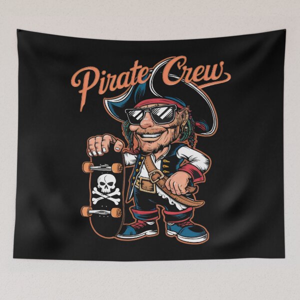 Item preview, Pirate Blackbeard Skulls - "Blackbeard & Bonnet: Pirate Duo of the Caribbean" designed and sold by stickercuffs.