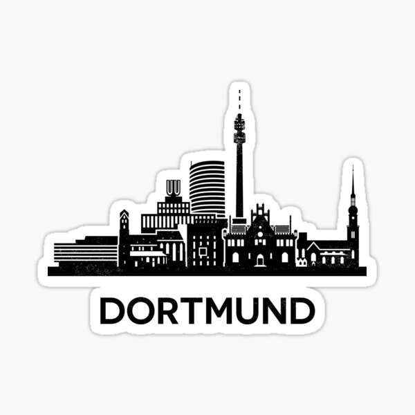 Item preview, Dortmund Skyline Silhouette Black designed and sold by strixvariaart.