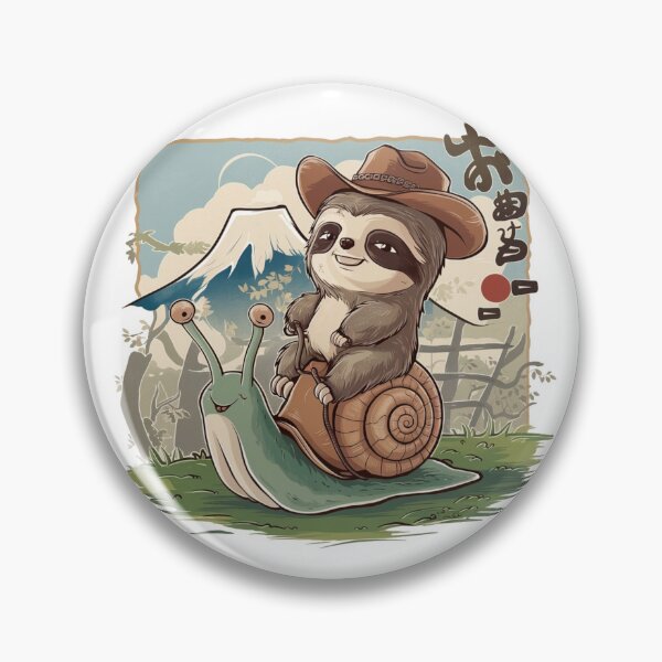 Item preview, cowboy sloth riding green snail  designed and sold by bukajart.