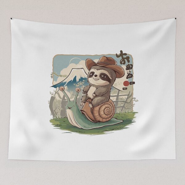 Item preview, cowboy sloth riding green snail  designed and sold by bukajart.