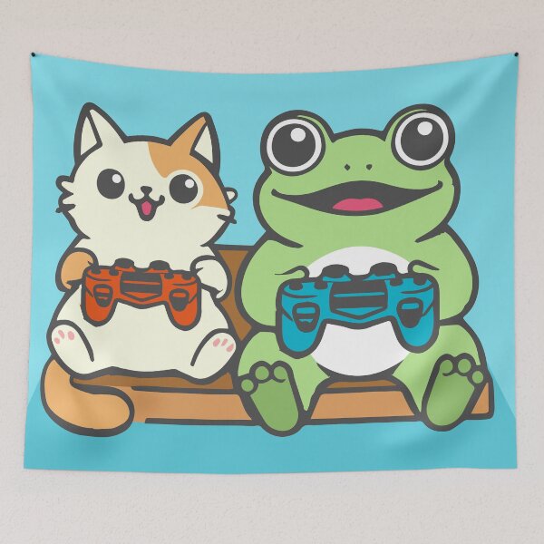 Item preview, Gamer Froggy vs Gamer Cat designed and sold by PoshPixel.