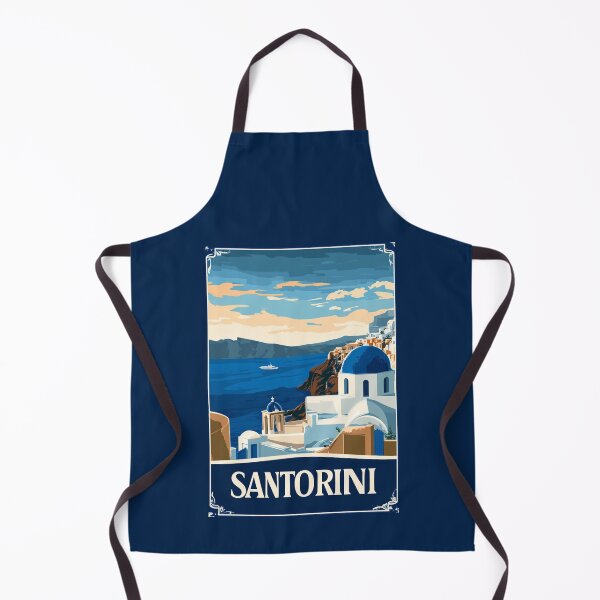 Item preview, A Vintage Travel Art of Santorini - Greece designed and sold by GoodOldVintage.