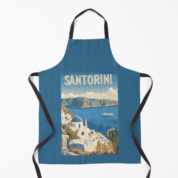 Item preview, A Vintage Travel Art of Santorini - Greece designed and sold by GoodOldVintage.