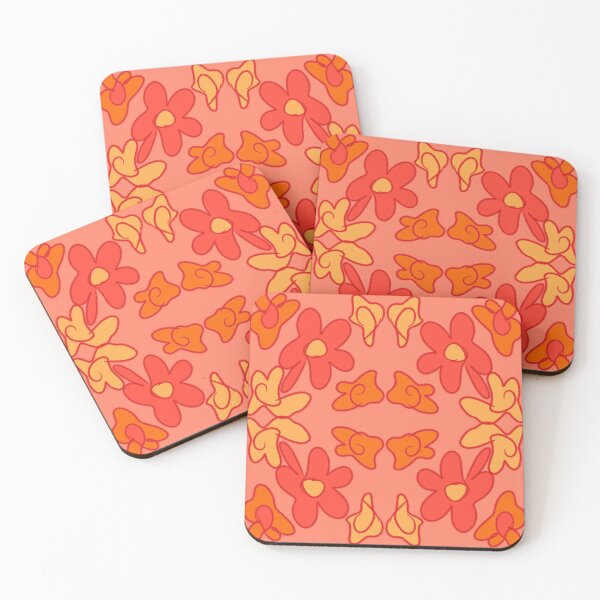 Item preview, Abstract pink, yellow, Red and orange flowers design designed and sold by Stefrait-7.