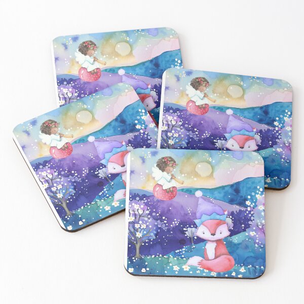 Item preview, Charming Angel Playing Flute in Blue Floral Realm designed and sold by AlexeyevZurga.