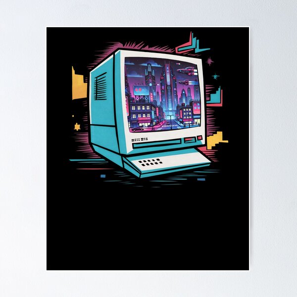 Artikel-Vorschau von Arcade-Gaming Cyberpunk 80er Retro-Spiele, designt und verkauft von Basti09.
