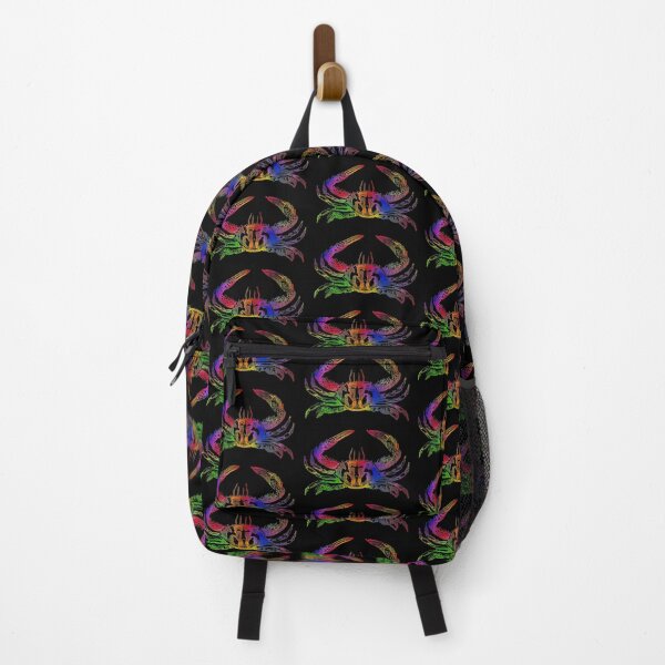 Item preview, Striped Crab Sticker - Rainbow designed and sold by mikeymadness.