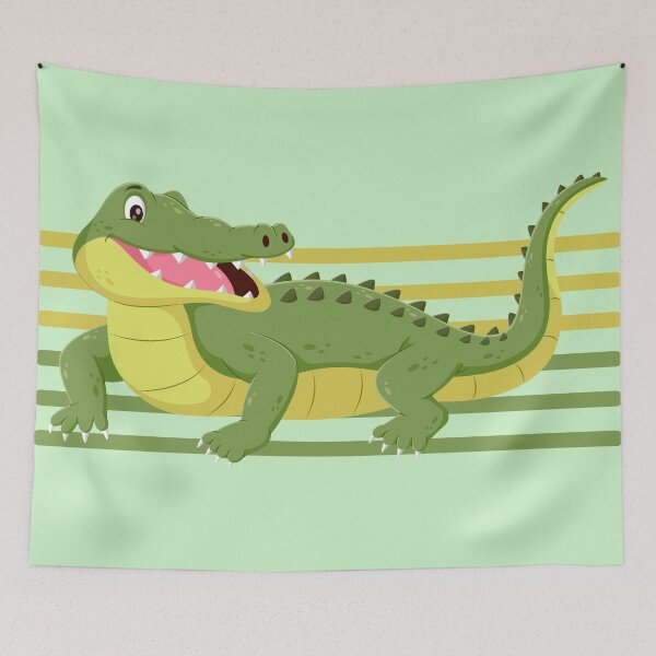 Item preview, Cheerful Crocodile Drawing - Cute Animal Illustration designed and sold by tarzbol.