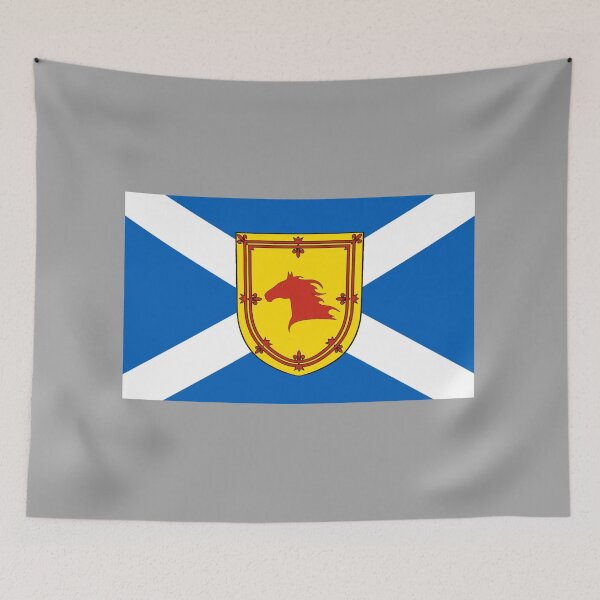 Item preview, Scottish Saltire Flag with Horse Head Shield (bratach na h-Alba le sgiath ceann eich) designed and sold by JonathanR1994.