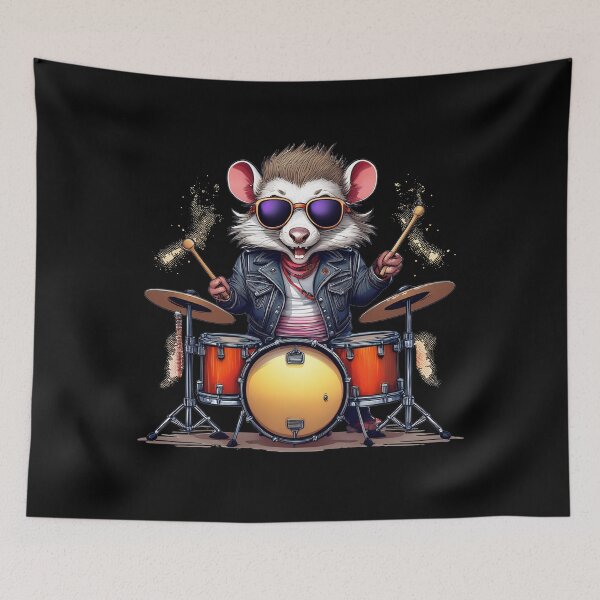 Item preview, Opossum Playing Drums designed and sold by 100Sunsets.