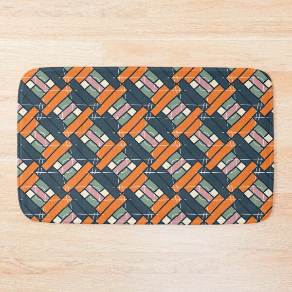 Item preview, Abstract background, hand drawn fabric pattern, ethnic background, carpet design, bright colors, textile, scribble, orange green endlessly. designed and sold by DMTJ.
