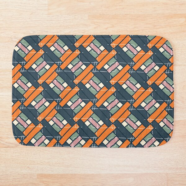 Item preview, Abstract background, hand drawn fabric pattern, ethnic background, carpet design, bright colors, textile, scribble, orange green endlessly. designed and sold by DMTJ.