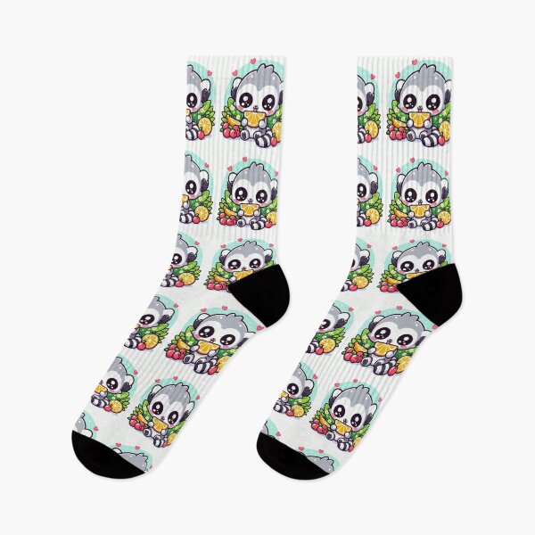 Item preview, Cute Kawaii Lemur Eating Fruits designed and sold by Brzdacu.