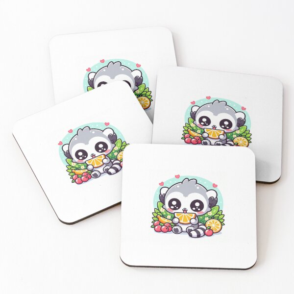 Item preview, Cute Kawaii Lemur Eating Fruits designed and sold by Brzdacu.