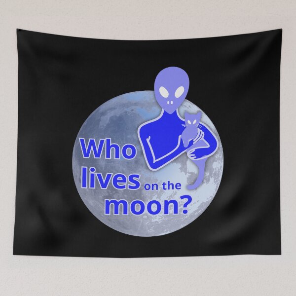Item preview, Who lives on the moon cat alien designed and sold by MatysDesign.