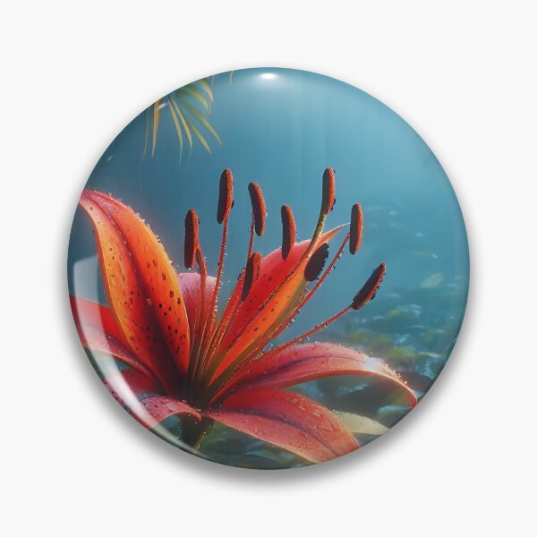 Item preview, a red flame lily in the rainforest designed and sold by bernhagen.