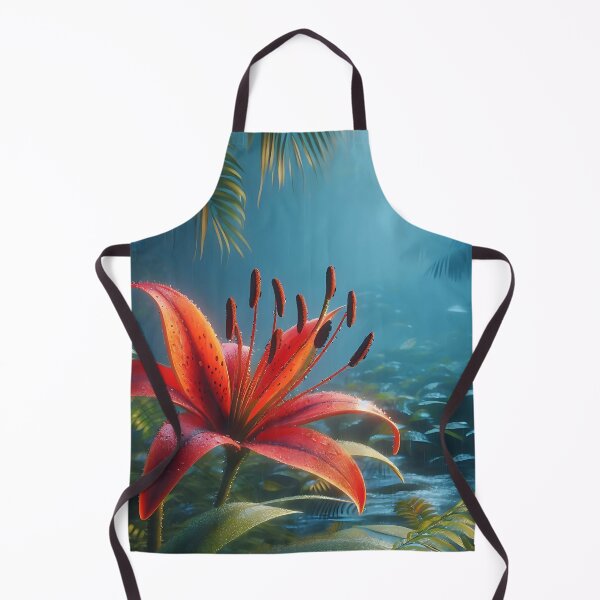 Item preview, a red flame lily in the rainforest designed and sold by bernhagen.
