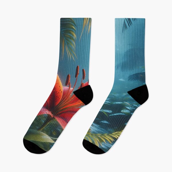Item preview, a red flame lily in the rainforest designed and sold by bernhagen.
