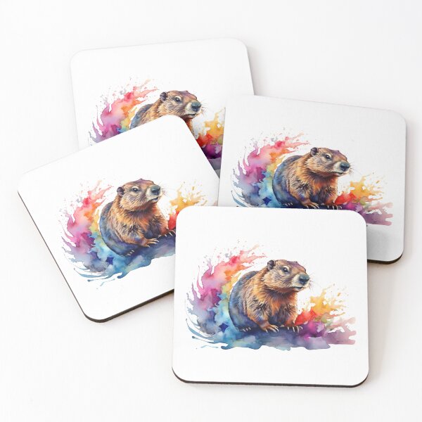 Item preview, a marmot as a digital watercolor designed and sold by Rose Design & Photos.