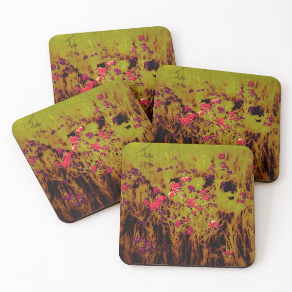 Item preview, Red flowers in burnt medow designed and sold by bkgfoto.