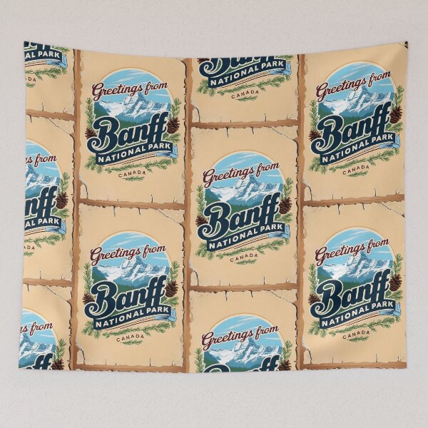 Item preview, Banff National Park Canada Postcard Vintage Travel Retro designed and sold by TravelPostcardGems.