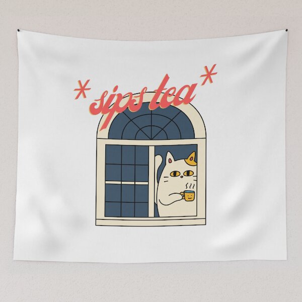 Item preview, Sips Tea: Cat in Window designed and sold by Teribelle.