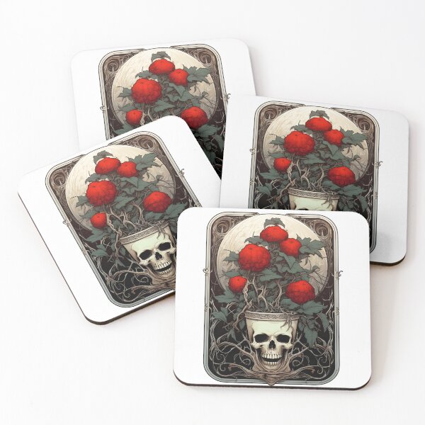 Item preview, Floral skull tarot -Halloween garden skull and bones, sugar skull, skeleton dancing, dark souls, tarot deck designed and sold by cocomelon168.
