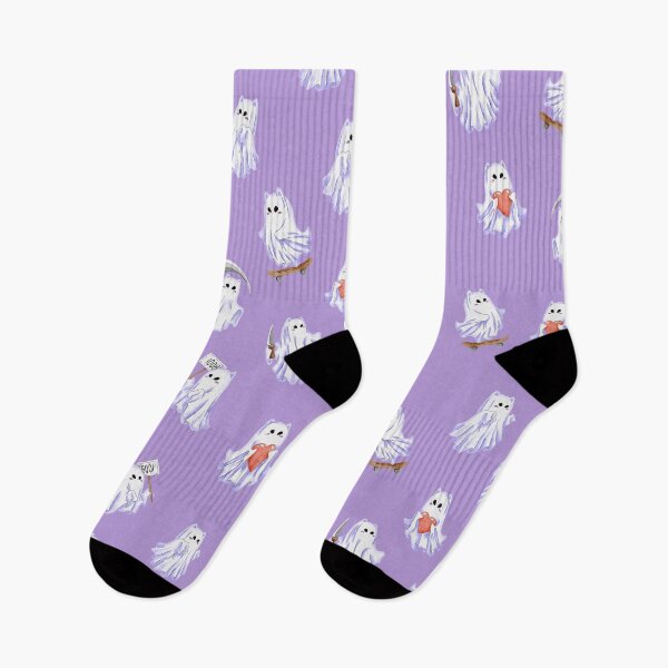 Item preview, Ghost cat pattern on Halloween theme, ghost illustration designed and sold by Nastasiakhmnk.
