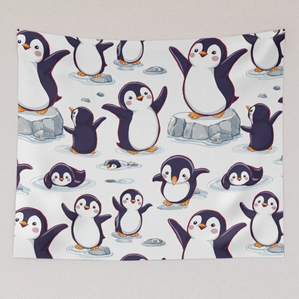 Artikelvorschau, Verspielte Pinguine entworfen und verkauft von Angry Swan Designs.