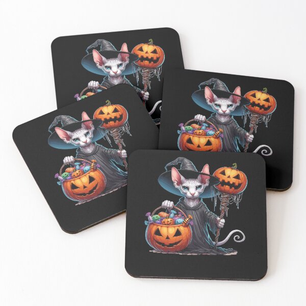 Item preview, Sphynx Cat Scary Halloween Ghost Spooky Pumpkin Candy designed and sold by Artistoos.